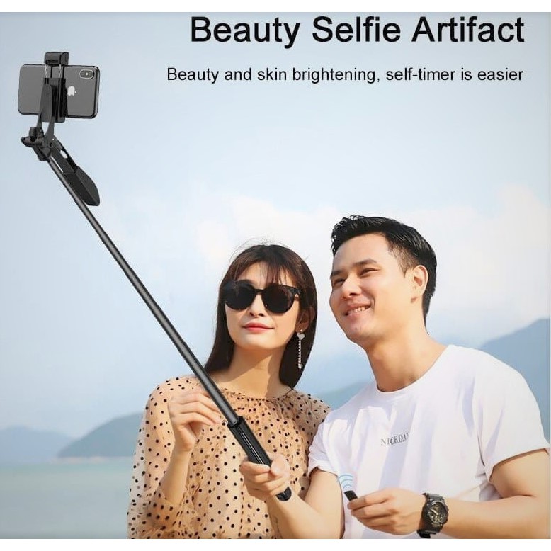 Tongsis Bluetooth A21 Led Tripod Stabilizer Gimbal Selfie stick 80CM