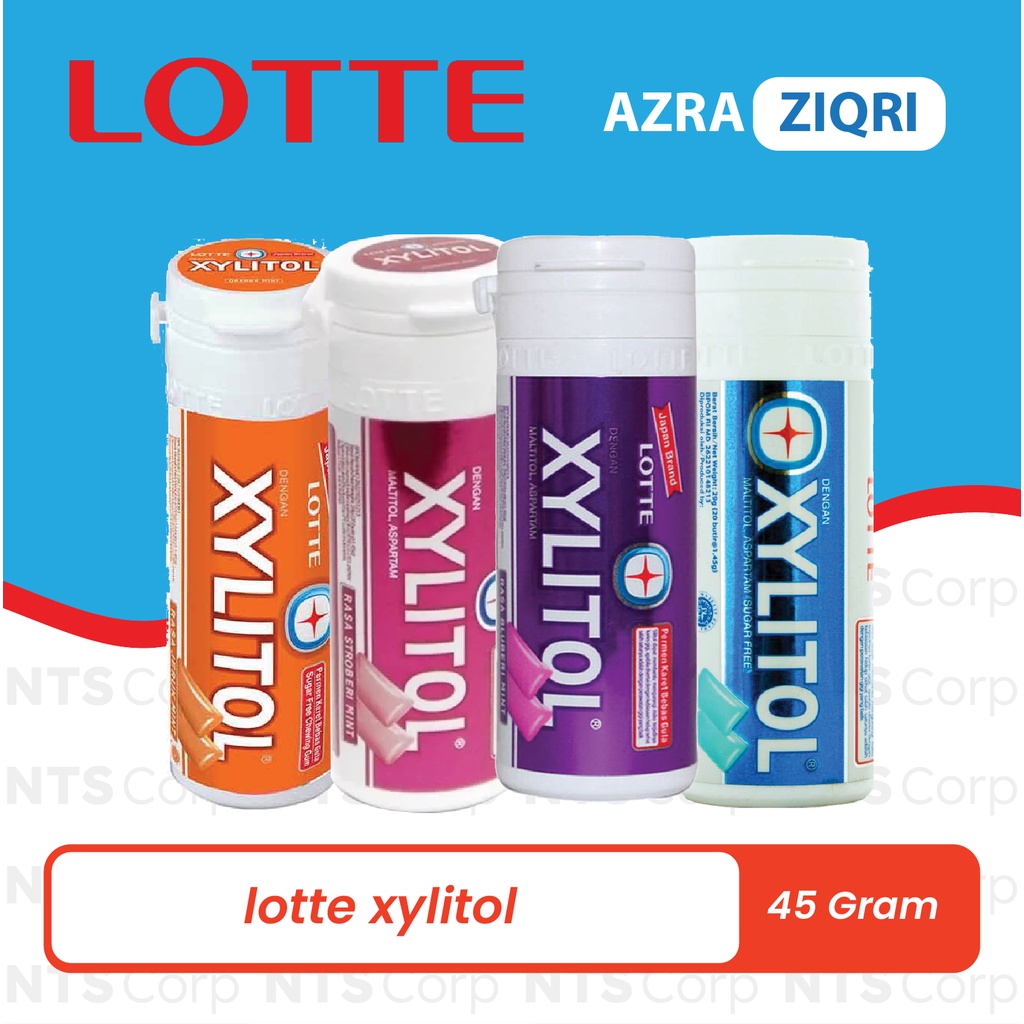 Lotte Xylitol Permen Karet | Xylitol Permen Karet Bebas Gula 27,5 gr | Xylitol Botol Kecil