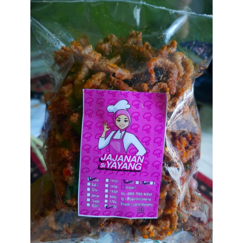 Keripik Usus Crispy 500gr Kriuk Cikruh Original And Pedas Gurih Jajanan