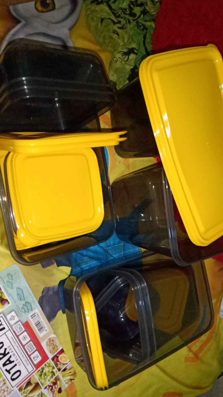Calista Otaru Smoke Isi 14 Pcs (7 Set) / Toples Plastik / Tempat Makanan / Container /  Warna Kuning