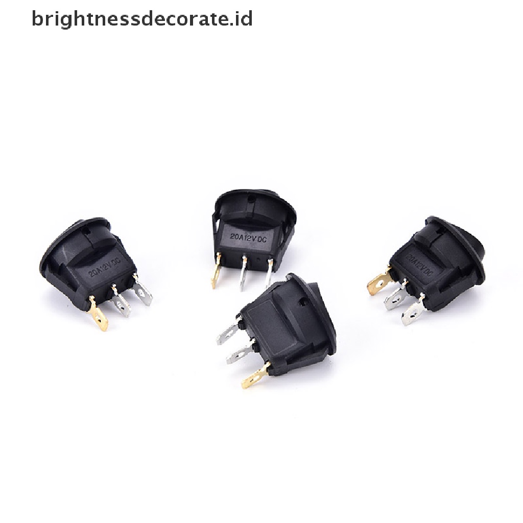 (Birth) 4pcs Saklar Rocker On / Off 12v Anti Air Bentuk Bulat Dengan Lampu Led Untuk Mobil / Perahu