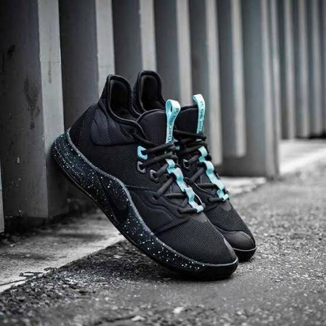 Sepatu Nike Pg 3 Ep "Black /Light Aqua" Hitam Green Hijau Premium original sneakers