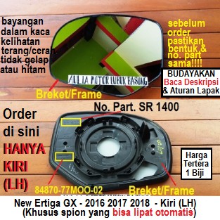 kaca spion ori new ertiga gx baru +breket khusus yg sudah bisa lipat th 2016 2017 2018 kiri supir lh