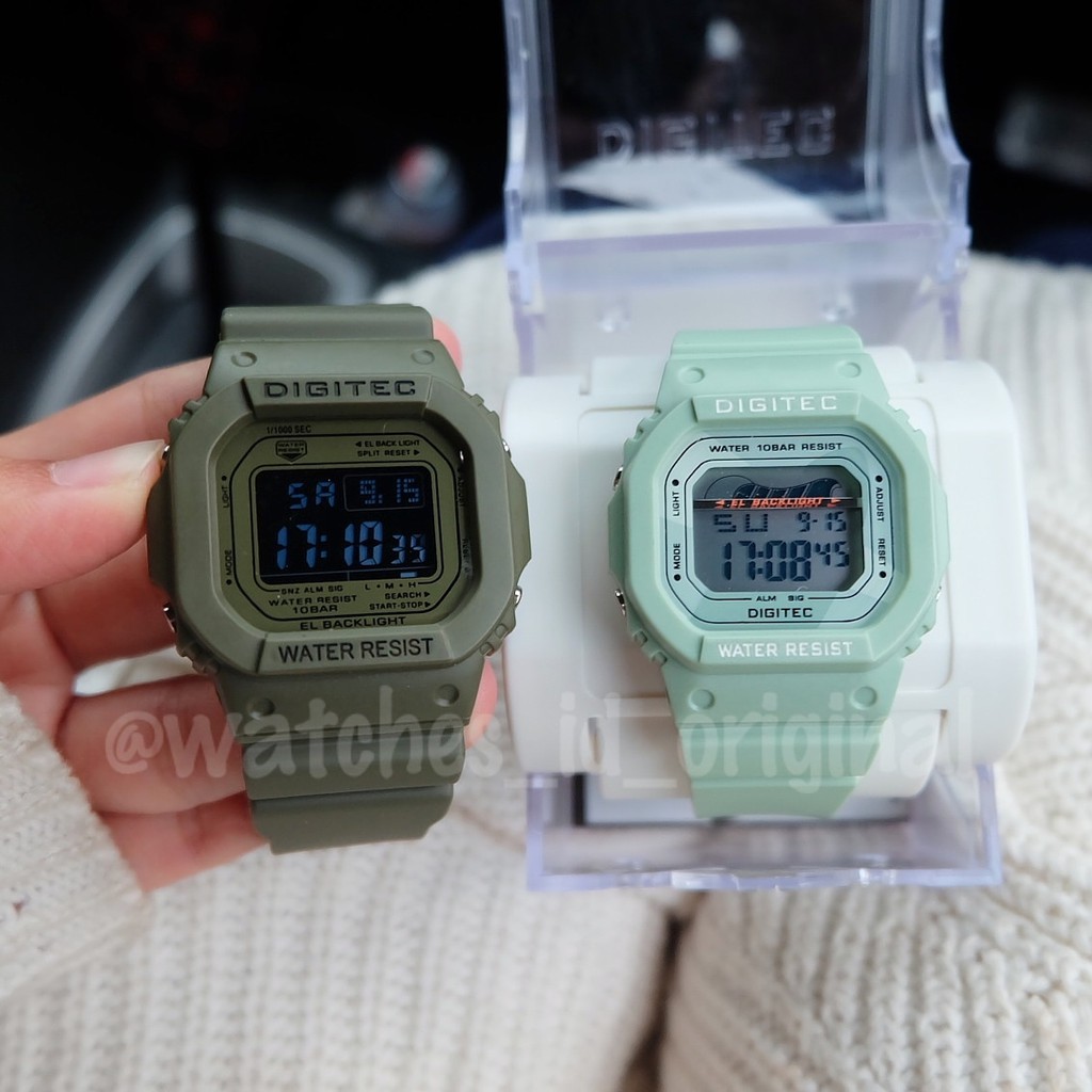 Jam Tangan Couple Digitec Original Army and Mint