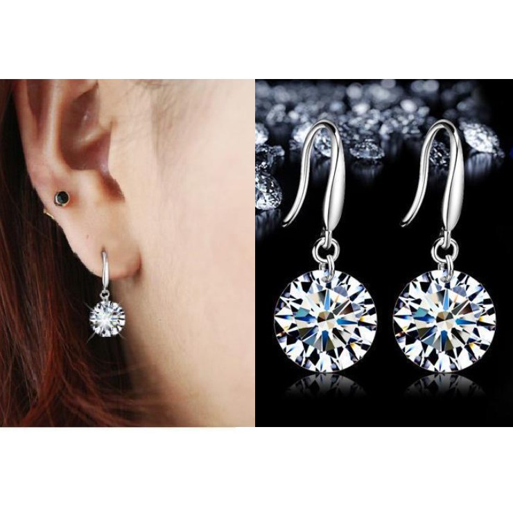Anting Gantung E142 HOOK DIAMOND Gaya Korea Fashion Kristal Women Earring Aksesoris Giwang Wanita