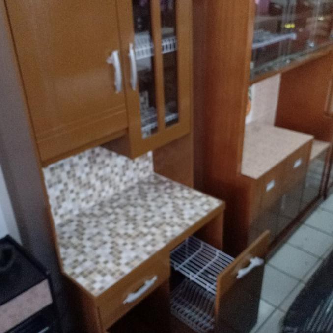 Lemari Sayur 2 Pintu Rak Piring Kayu Tempat Piring Gelas Rak Dapur Rookiemag21