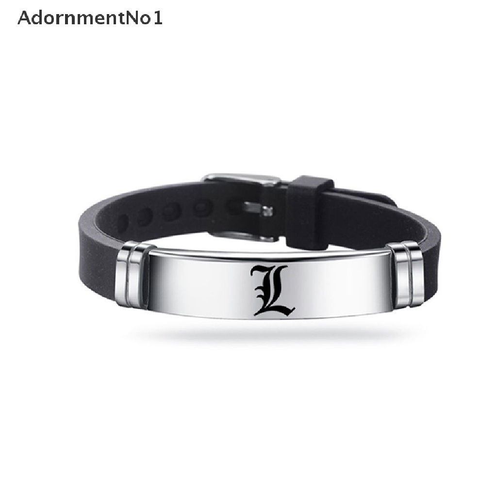 (AdornmentNo1) Gelang Tangan Kulit Hitam Motif Kartun Anime Death Note Untuk Pria