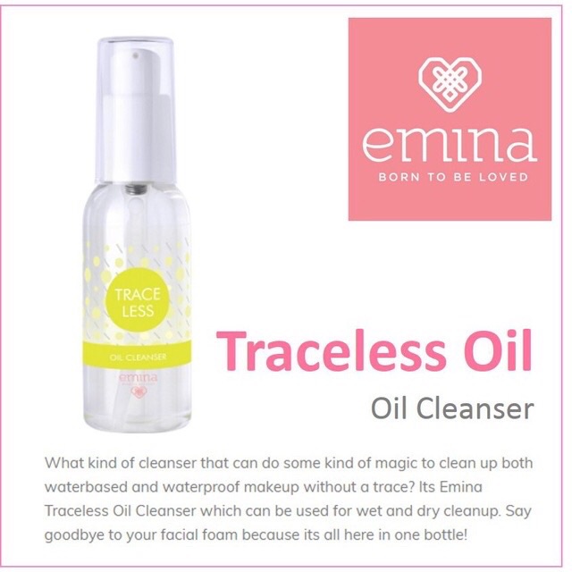 EMINA TRACELESS OIL CLEANSER 50ml oil pembersih wajah dan makeup