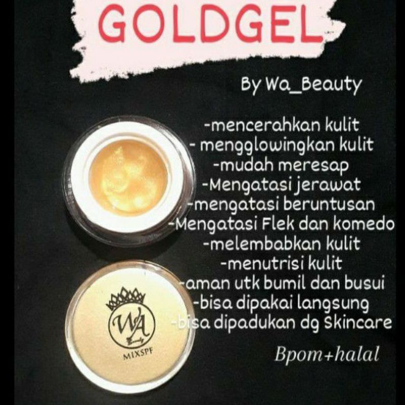 GOLD GEL WA BEAUTY BPOMORI/GOLD GEL WASILA COSMETICS kemasan baru