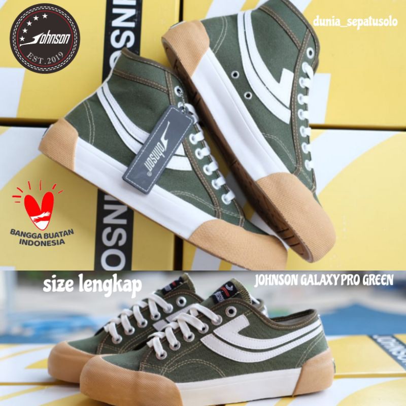 Johnson Galaxy Pro Green Low & High Original 100% Jhonson Sepatu Galaxy X Velcro Hijau | Jhonson Sep