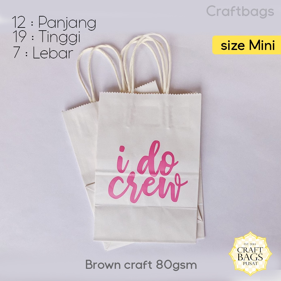 Jual Paper Bag Mini Warna Putih X X Cm Paper Bag Kado Souvenir Wedding Packing Olshop