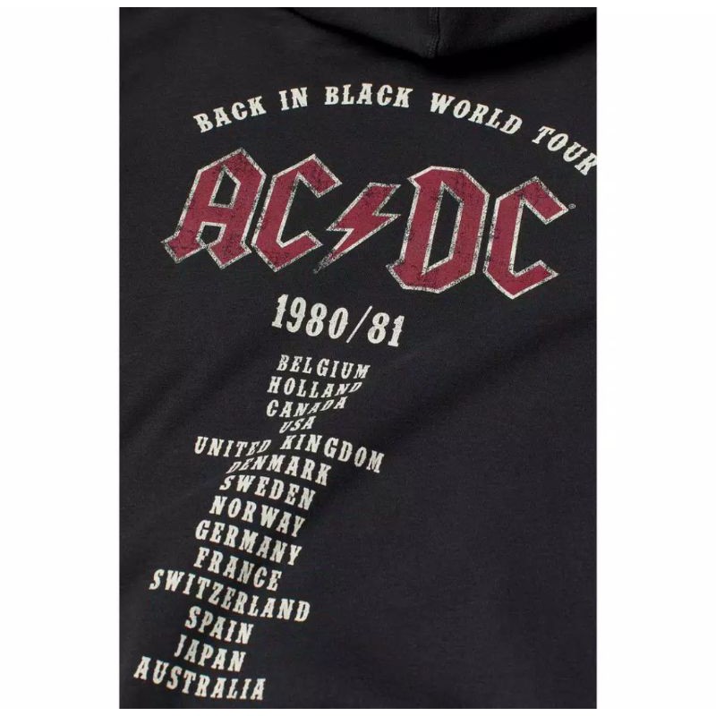 HOODIE HM ACDC RED FONT BLACK / HITAM