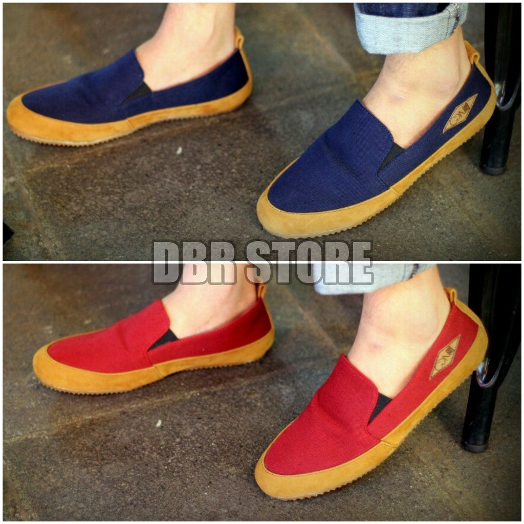 ORIGINAL - Sepatu Slop/Slipon/Santai/Jalan GDNS/Goodness Cowok/Pria - Space Biru Dongker/Navy/Maroon