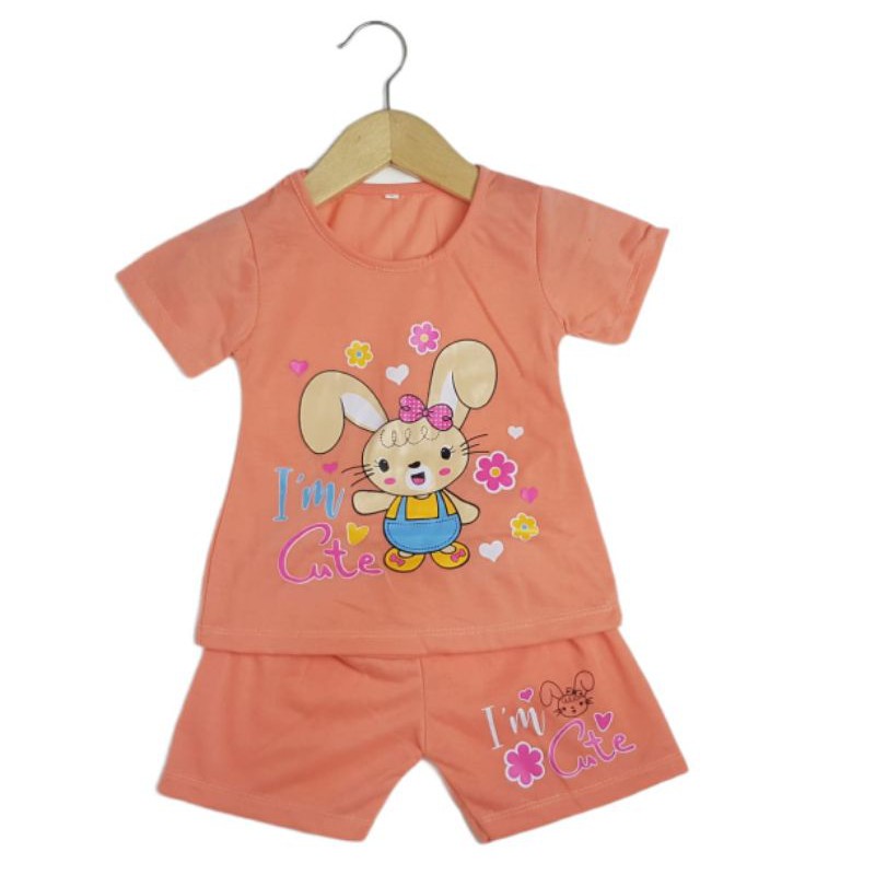 SETELAN BAJU ANAK PEREMPUAN NEW MOTIF BUNNY SMALL 2-6 TAHUN