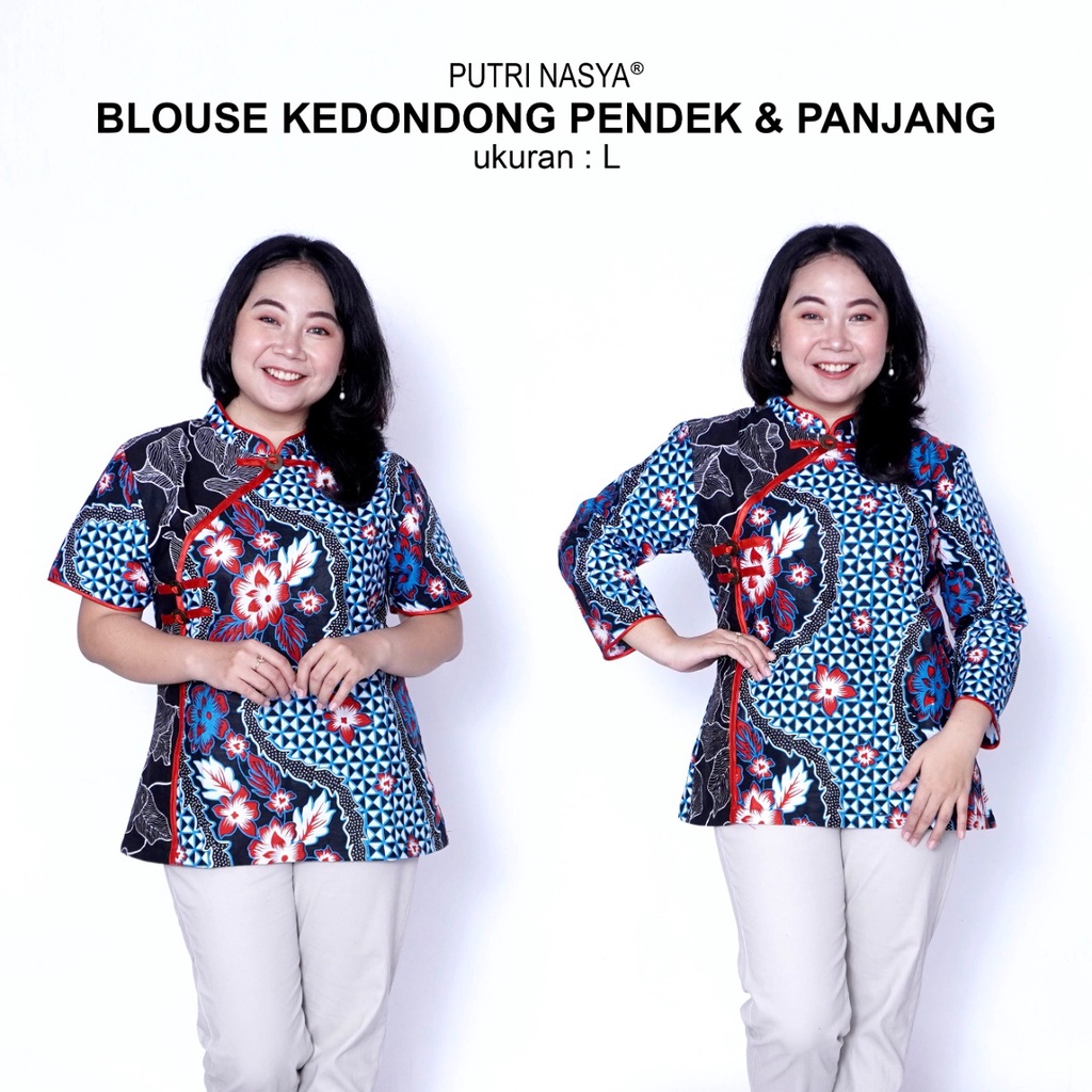 Blouse Big Size LD 140 Wanita Atasan Batik Jumbo S-M-L-XL-2L-3L-4L-5L-6L-7L Model Blus Jumbo Kerja Batik / Atasan Big Size Kerja Wanita / Pakaian Batik Modern Wanita Kantor Kekinian