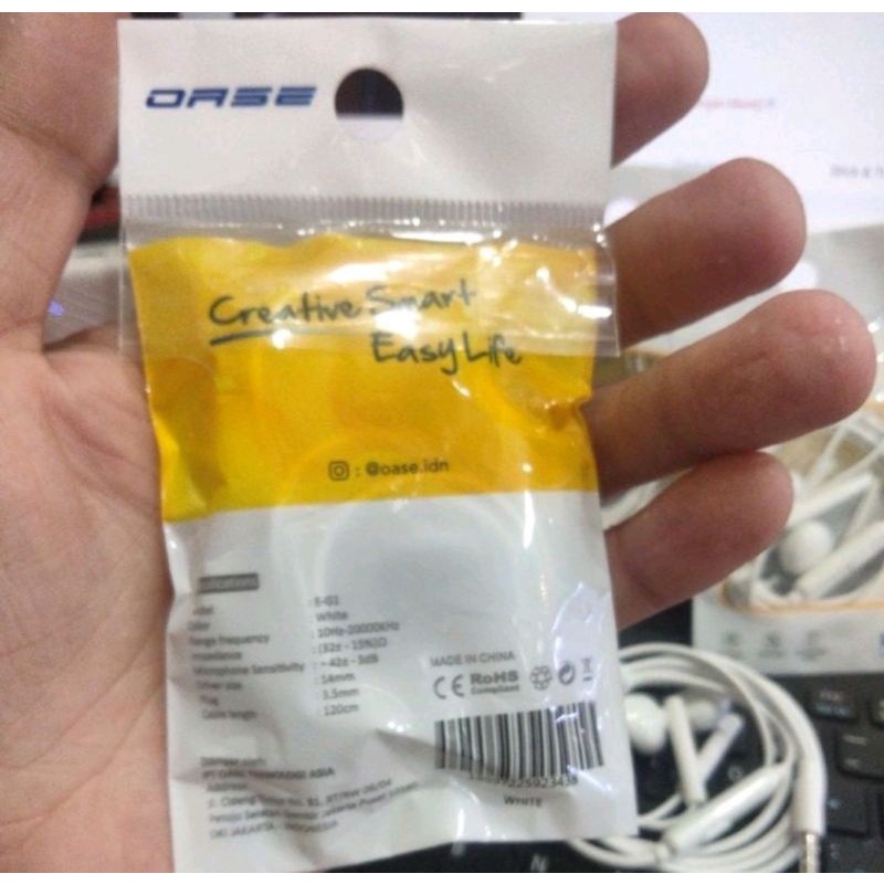 EARPHONE OASE MODEL E-G1 ORIGINAL