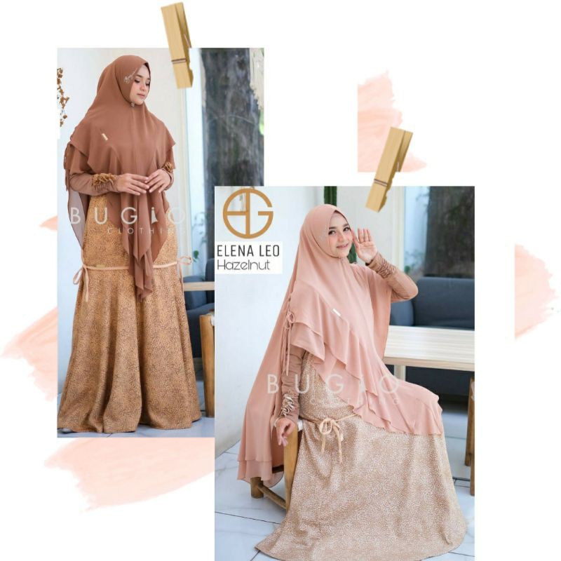 ELENA LEO DRESS Original By Bugio Clothing. Gamis baby corduroy elegan motif leopard long lasting ya