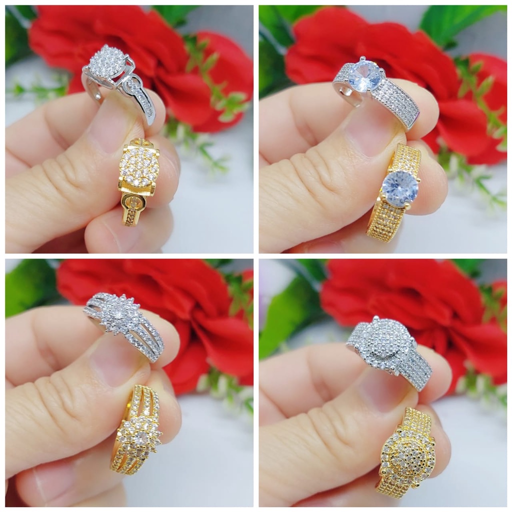 Cincin permata lapis emas perhiasan fashion 0096-0099