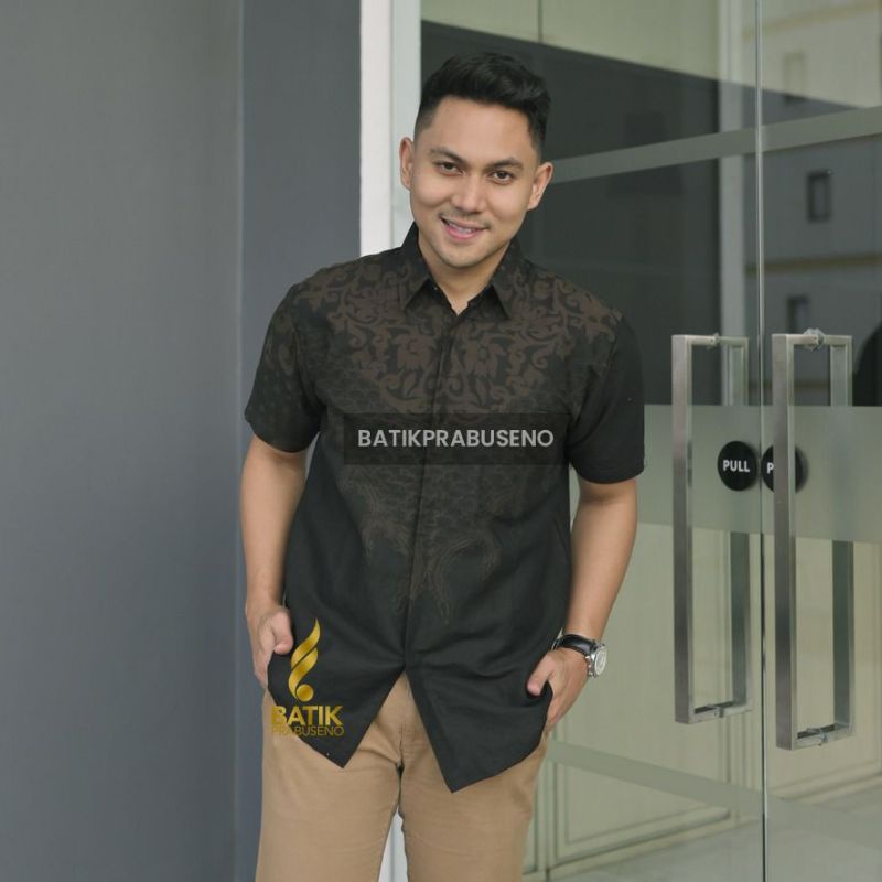 BAJU KEMEJA BATIK PRIA BATIK PRABUSENO BATIK PRINTING MOTIF  RAGASATOE HEM BATIK BAJU HEM PRIA