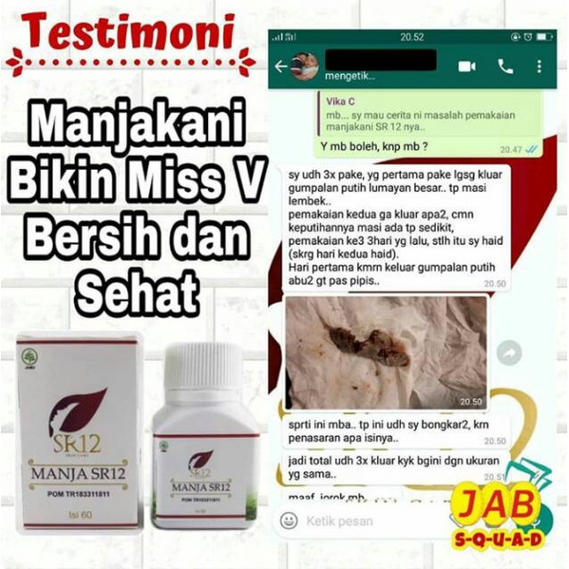 PELANCAR HAID AMPUH  MANJA SR12/ SR12 HERBAL /OBAT KEPUTIHAN/ KISTA / PROMIL BPOM