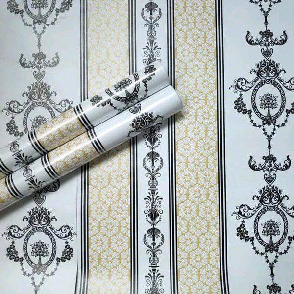 Wallpaper Dinding Wallpaper Stiker WallSticker 45 Cm X 9 Meter Gh117 Salur Elegan / Motif Elegan