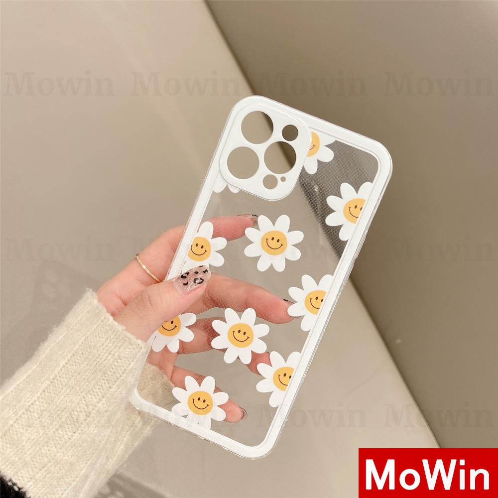 Mowin - Casing Silikon Compatible for Iphone 12 Pro Max Pro 8 12 X Max Se2020 7 + Xs Max 11 8 + Motif Bunga Daisy