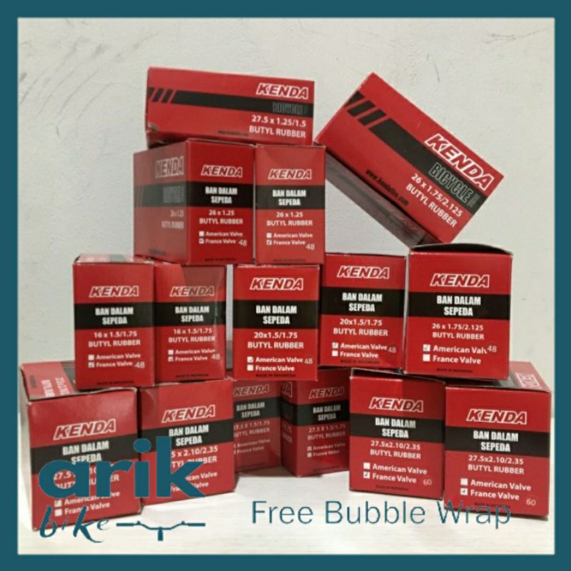 Ban Dalam Sepeda 27.5 x1.25 1.5 1.75 2.10 2.35 KENDA Kecil Besar FV AV