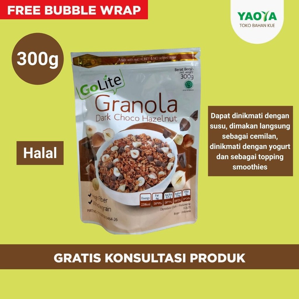 

GOLITE GRANOLA DARK CHOCO HAZELNUT 300G