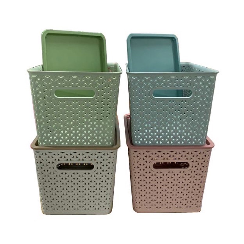 Storage Box Serbaguna, merek: LOJI, size (Medium, Tinggi): P 29.5 cm x L 23.5 cm x T 20.5 cm