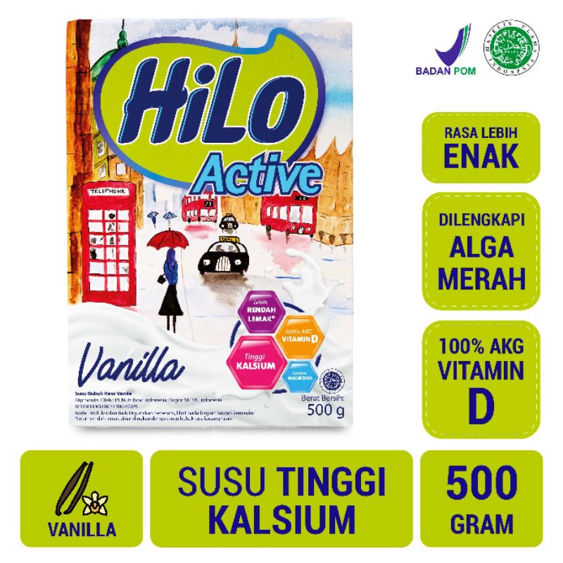 

Hilo Active Vanila/Cokelat 500gr/Susu Kalsium Hilo Active 500gr Vanila / Coklat