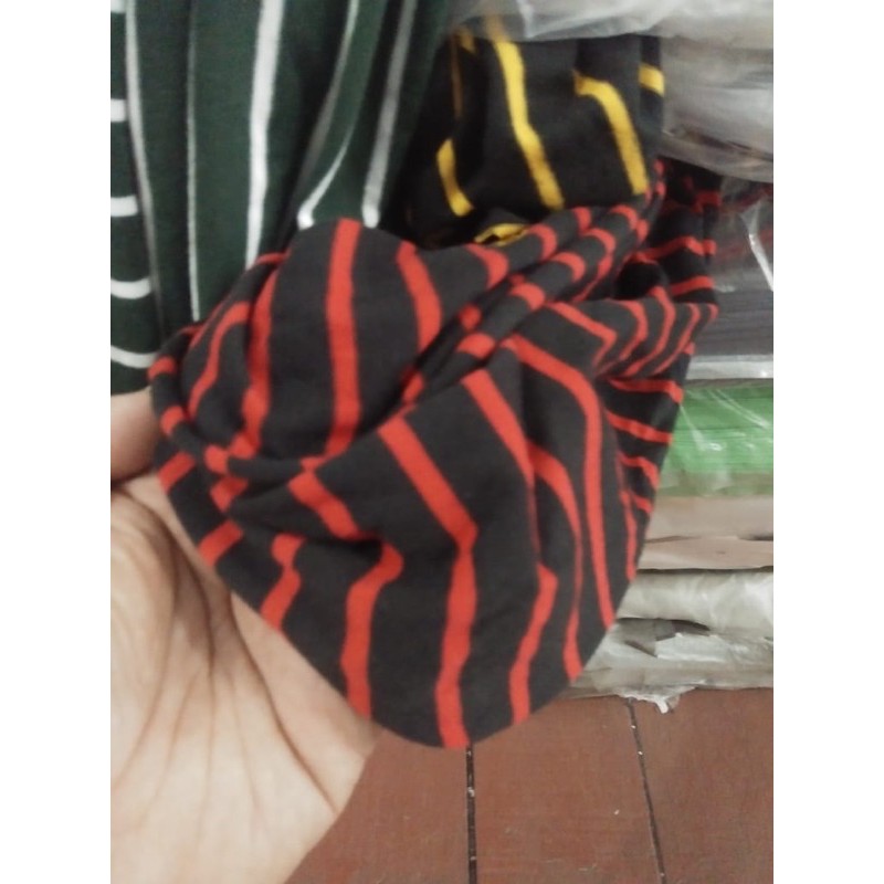 Baru! CVC Lacoste Salur Kiloan / Kain Kaos Stripe / Stripes / Motif Garis