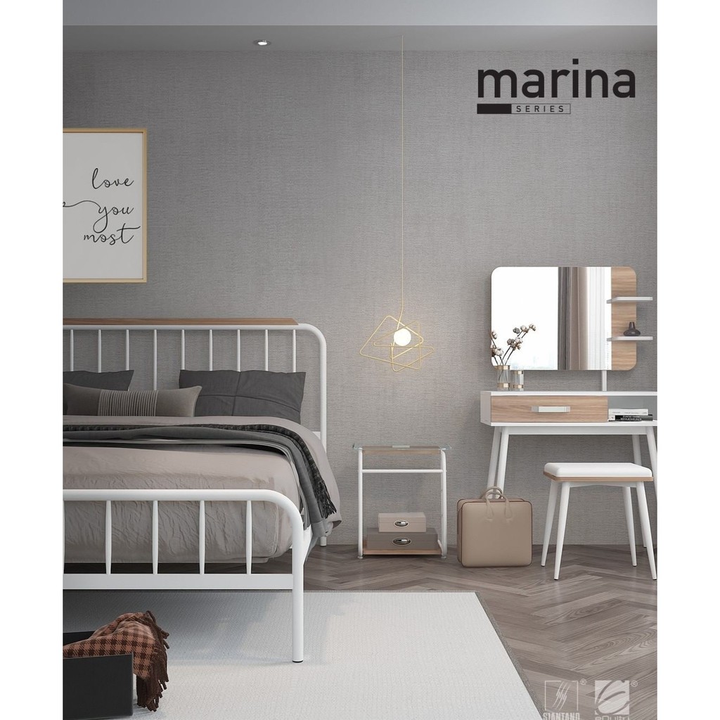 Ranjang Divan besi retro vintage minimalis putih kekinian mrn BANDUNg