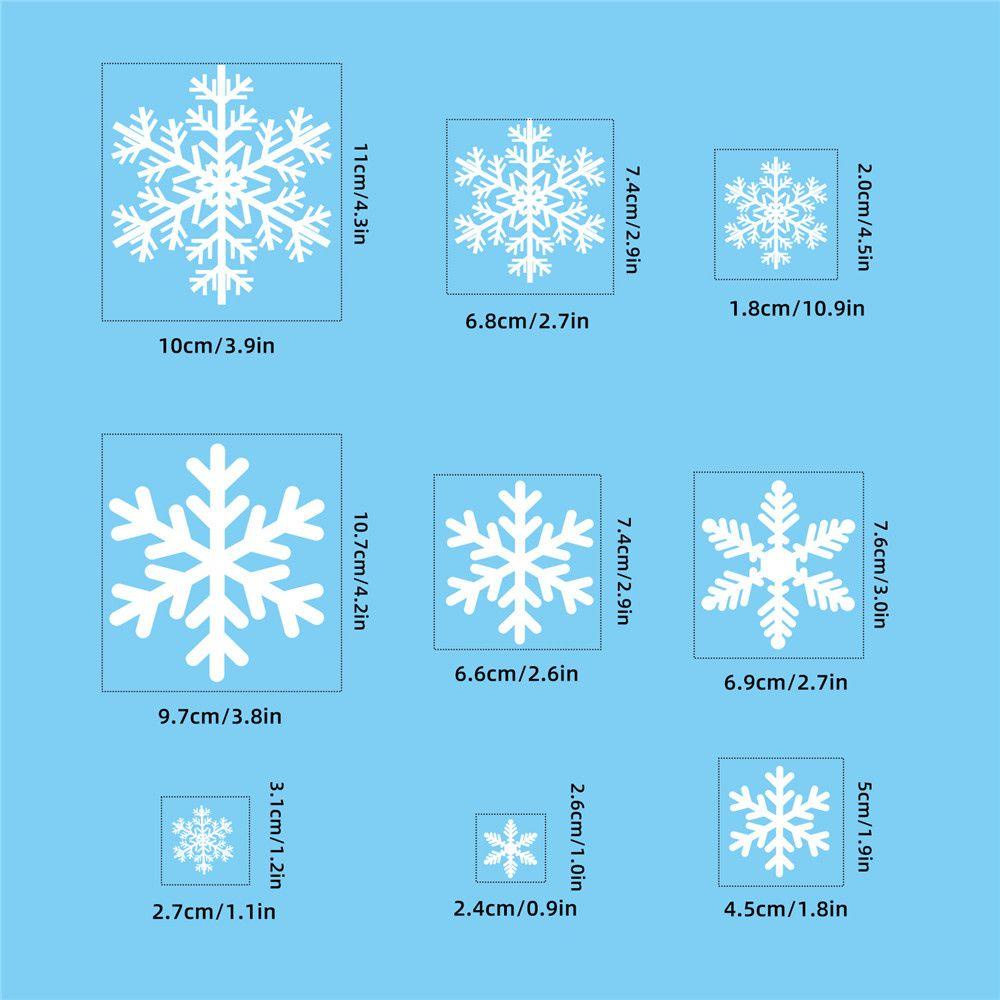 R-flower 8Pcs/set Stiker Dinding Natal Xmas Snowflake Merry Christmas Stiker Jendela