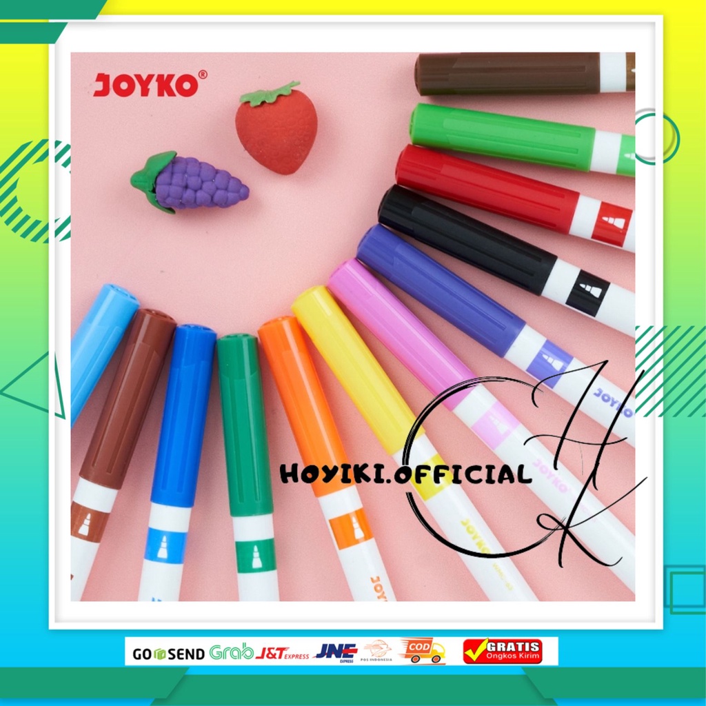 

JOYKO Spidol Warna Papan Tulis Color Whiteboard Marker Joyko WMC-63 12 Warna