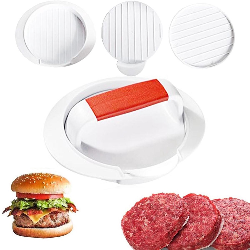 [Elegan] Hamburger Press Cooking Kitchen Dengan 100lembar Kertas Pengganti Manual Beef Non-stick Burger Maker