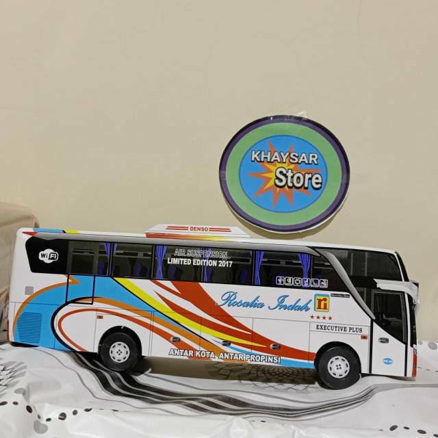 Miniatur Bus bis / mainan bus bis  Rosalia Indah Limited 2017 Putih