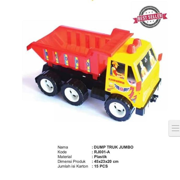 Mainan Anak Plastik Mobil Mobilan Dump Truk Jumbo