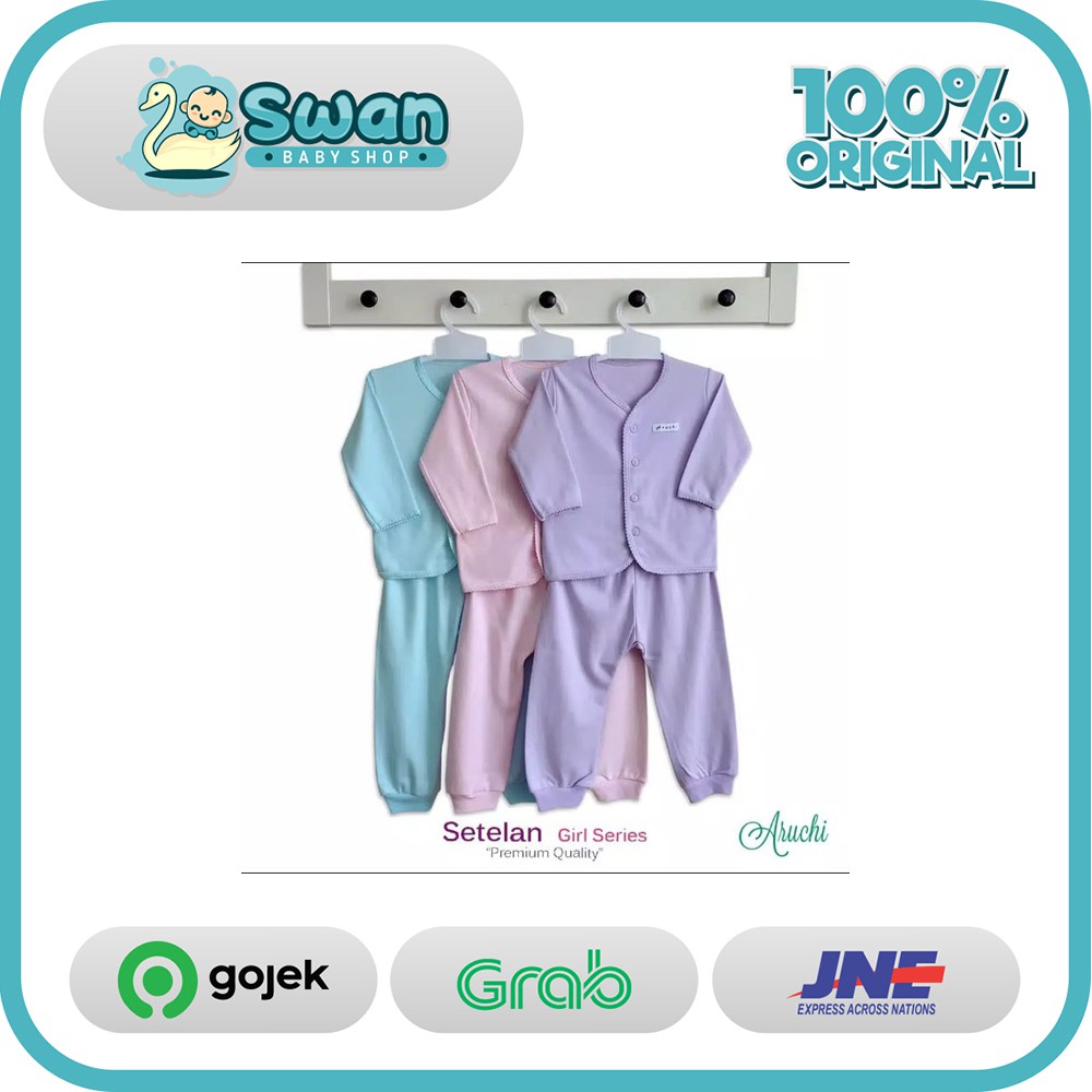 Aruchi Setelan Polos PENDEK PANJANG " GIRL / CEWE " S M L XL XXL ( 3-24 Bulan )
