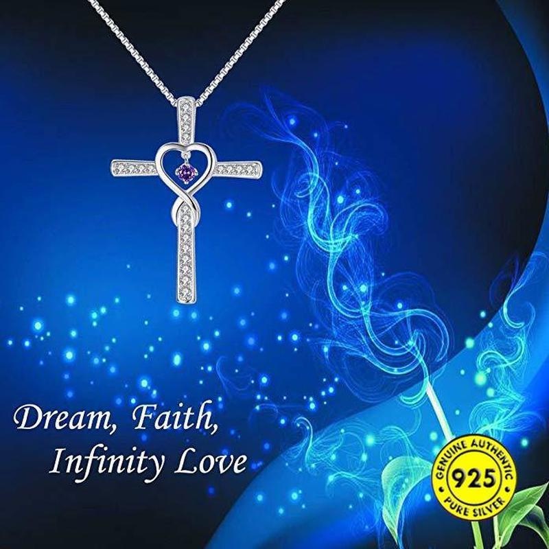 New 925 Silver Cross Inlaid Moissanite Pendant Necklace