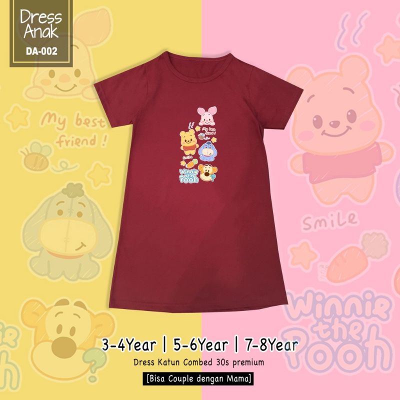 DRESS ANAK KATUN HELLO KITTY &amp; DRESS ANAK POOH