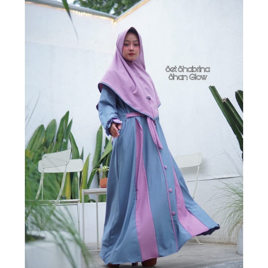 Gamis set Khimar shabrina ORI SHAN GLOW remaja syari casual Itycrepe terbaru