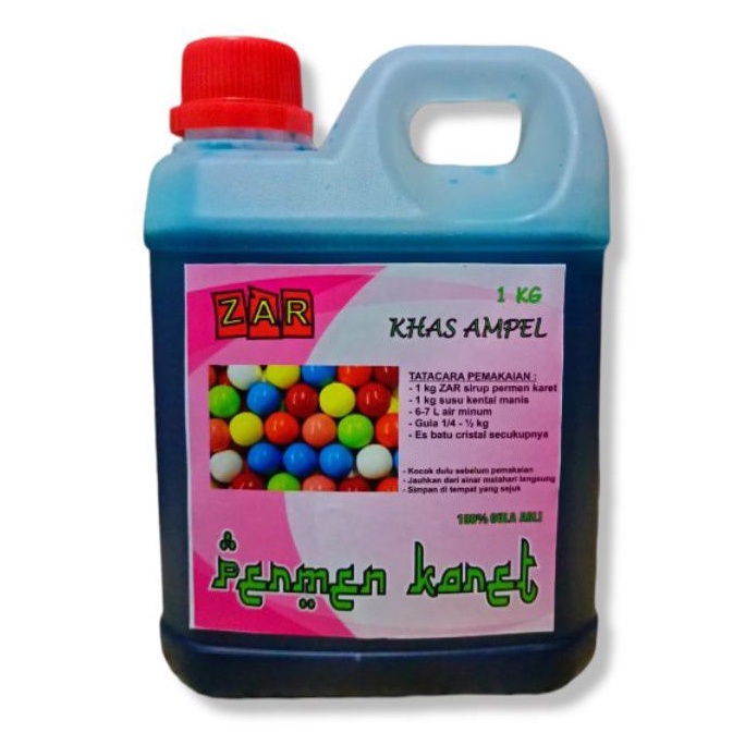 

(100% GULA ASLI) Sirup es permen karet BIRU gula asli