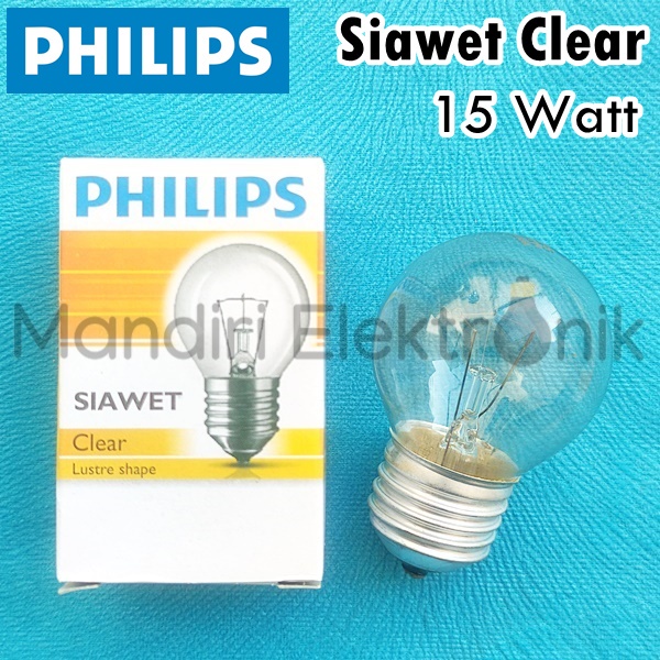 Lampu Pijar Philips Siawet 15W - Lampu Clear Philips 15W E27 220-240V - Lampu Penghangat 15 Watt