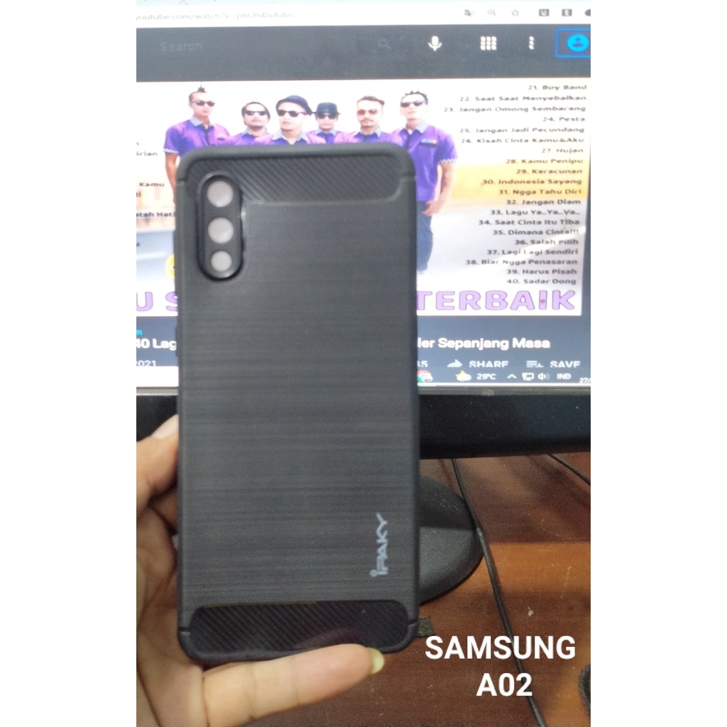 SAMSUNG A02S/M02S CASE IPAKY CARBON PELINDUNG KAMERA