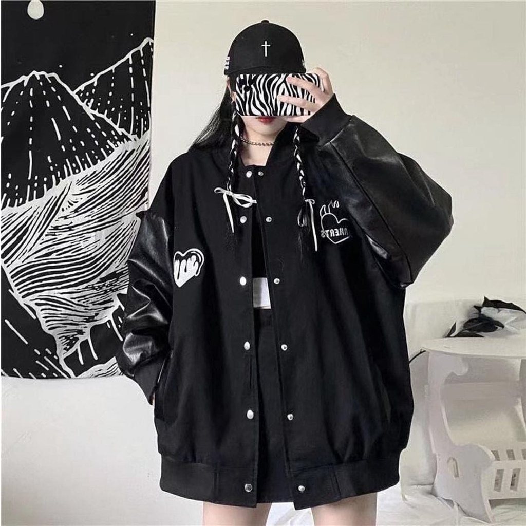 LARKERTS Oversize Baseball Wanita Jaket Varsity Oversize - Jaket Varsity Wanita Oversize - Jaket Baseball Oversize