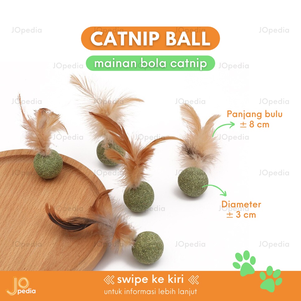 CATNIP BALL Snack Kucing Bola Bulu Makanan Serbuk Daun Cat Mint Powder