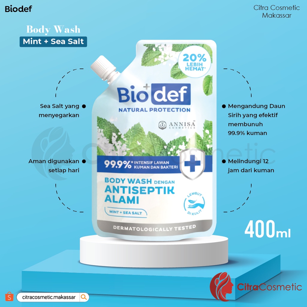 Biodef Body Wash Pouch 400 Ml Natural Protection Series