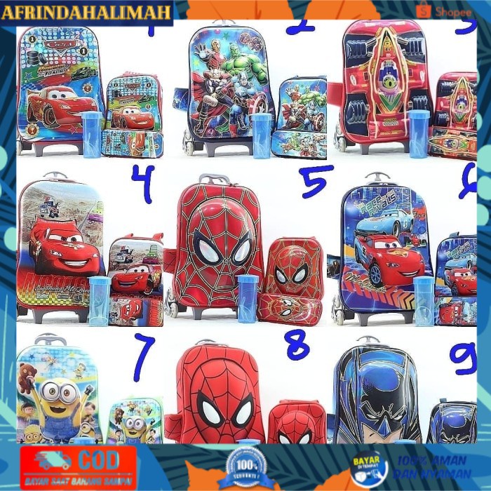 

[TERBARU] Troli Set 4 Trolley Anak Troli Sekolah SD Paud Troli Disney Mickey