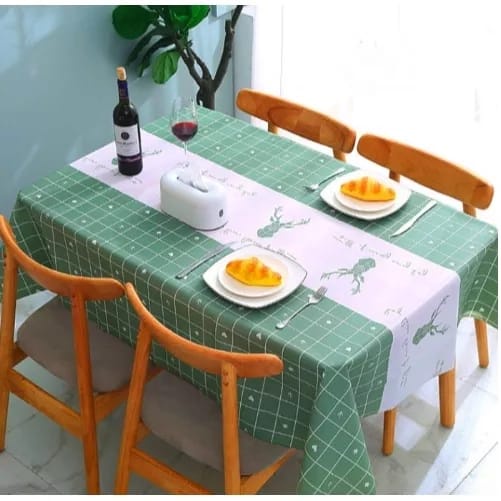 TAPLAK MEJA MAKAN ANTI AIR 4 6 KURSI WATERPROOF TAPLAK MEJA PANJANG MOTIF KOTAK TABLE CLOTH 137 X90