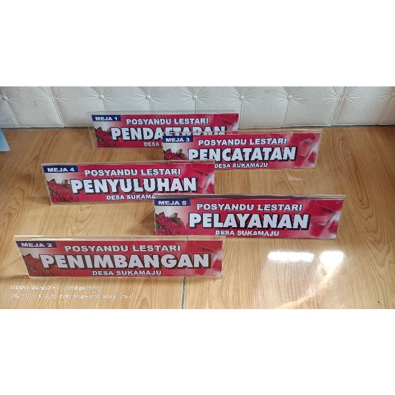 PAPAN MEJA ACRILIK ( 30 cm x 8 cm)